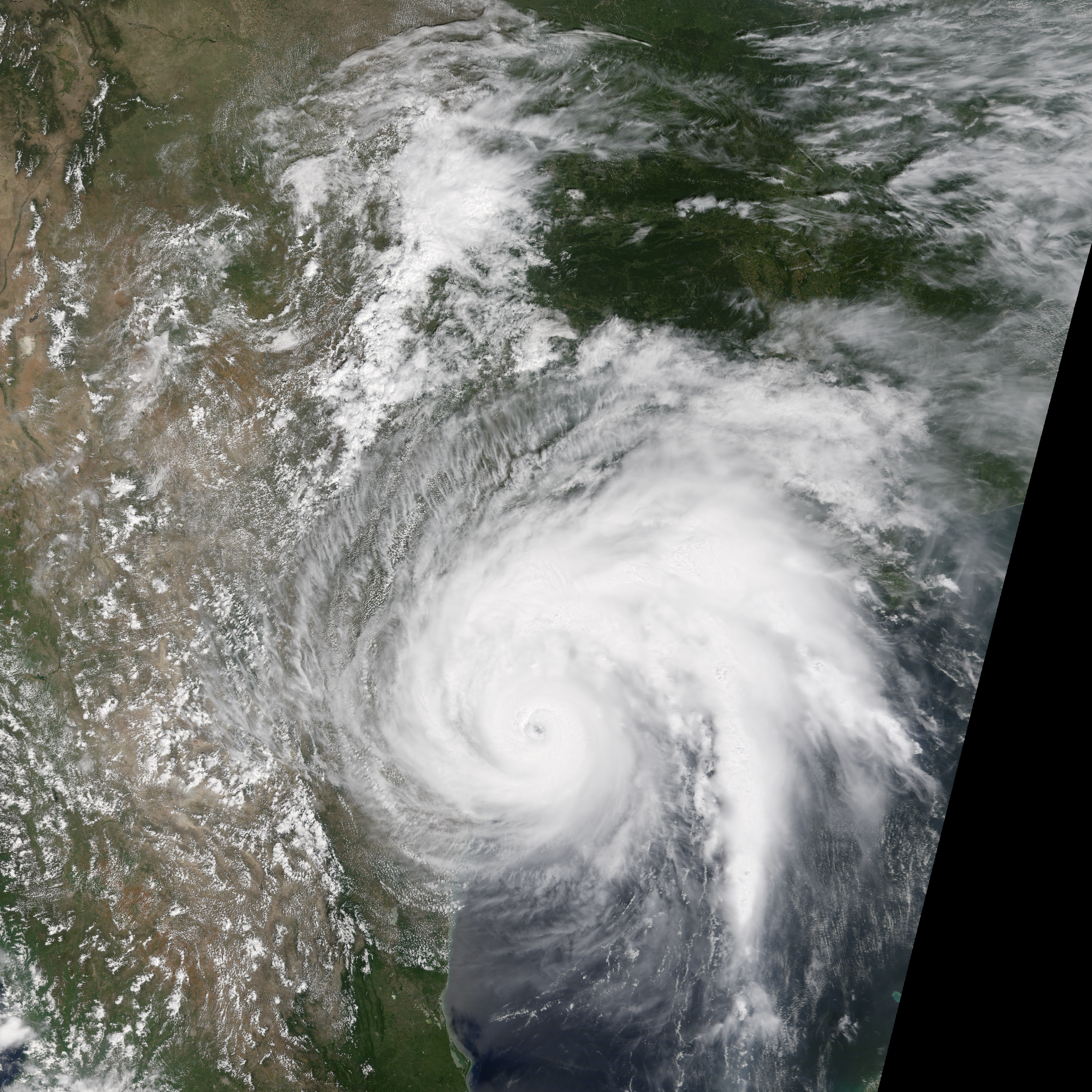 Satellite view of Hurricane Harvey over Texas (2017)
