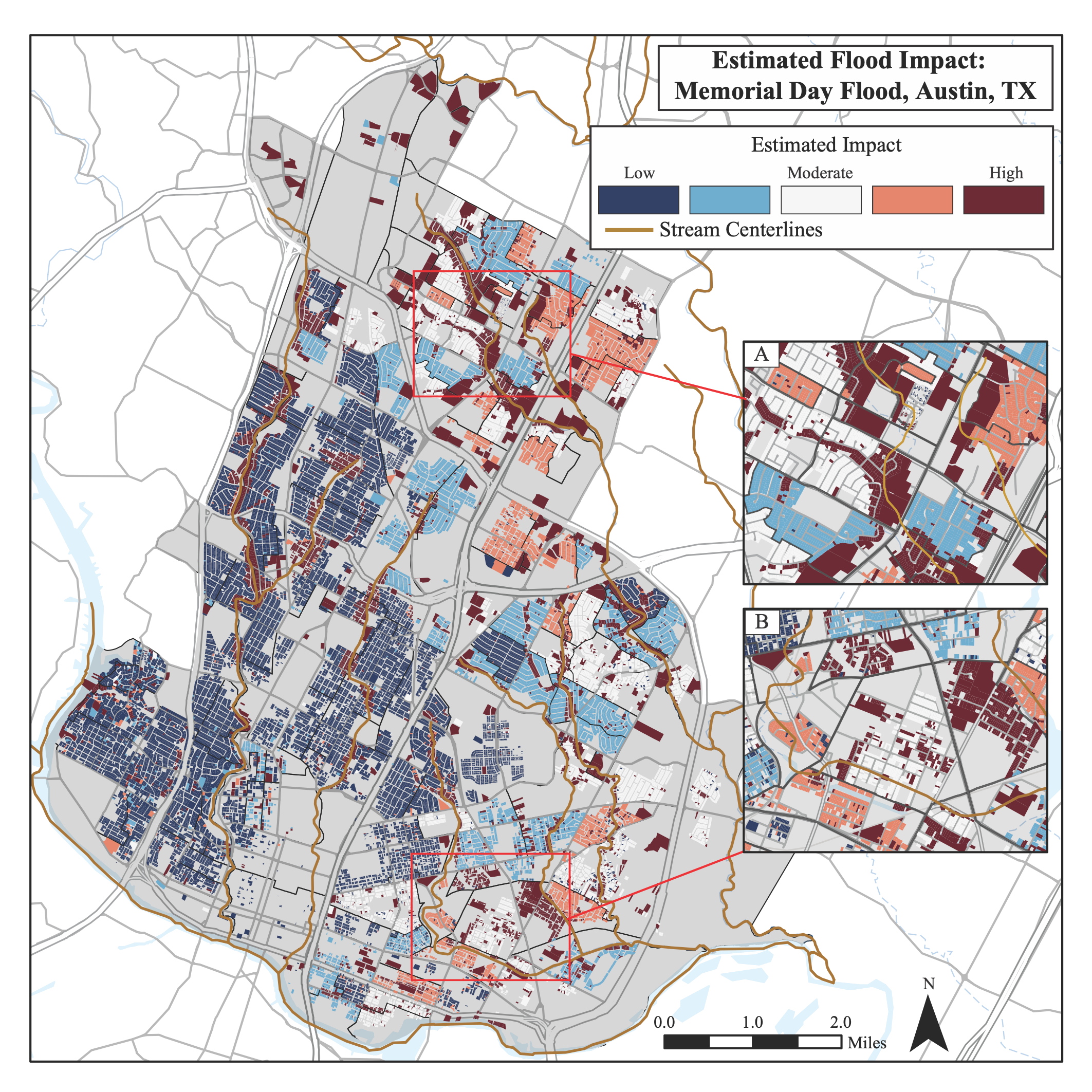 Flood Impact for the Austin, Texas during the 2015 Memorial Day Flood